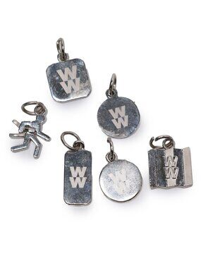 Vintage Weight Watchers WW Achievement Charm Lot Silver Tone Collectable 6pc